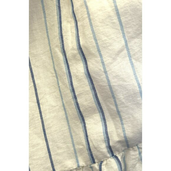 Talbots White Blue Striped Sleeveless Linen Blend Tiered Maxi Dress NWT Size 16 - Picture 10 of 11